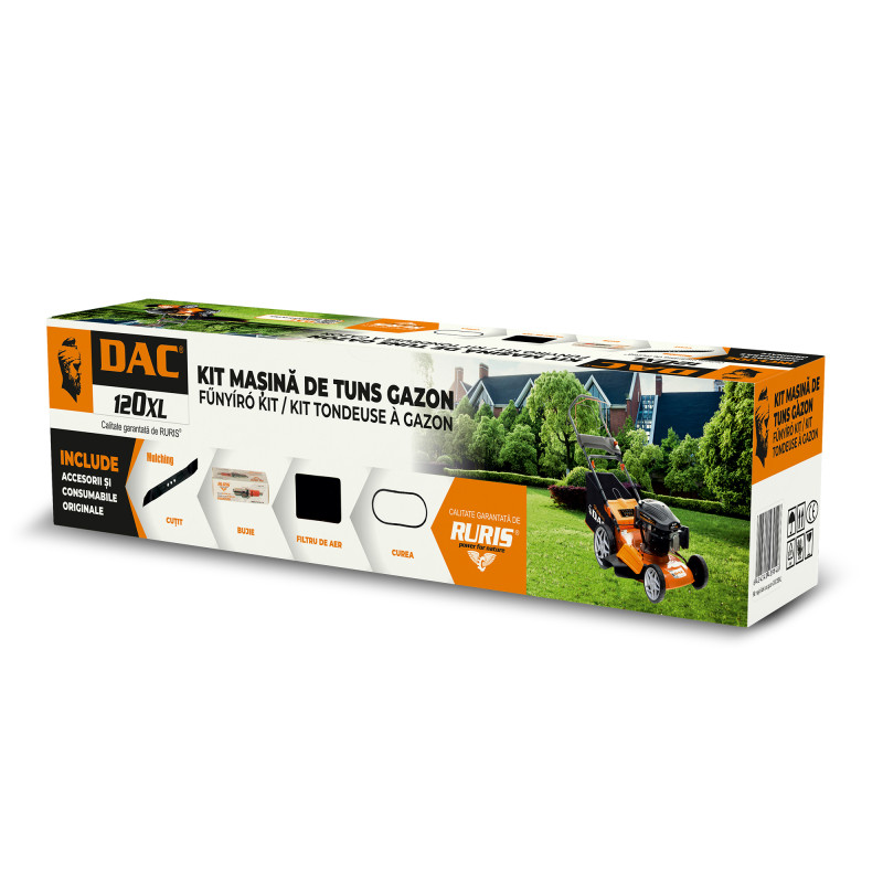 Sada sekačky dac120xl mulčovací funkce, mulčovací nůž, řemen, vzduchový filtr, zapalovací svíčka, sada šroubů