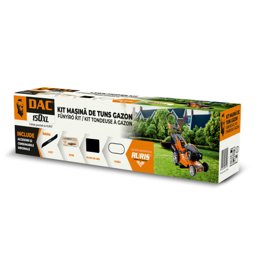 Sada sekačky dac150xl s funkcí mulčování, mulčovací nůž, řemen, vzduchový filtr, zapalovací svíčka, sada šroubů